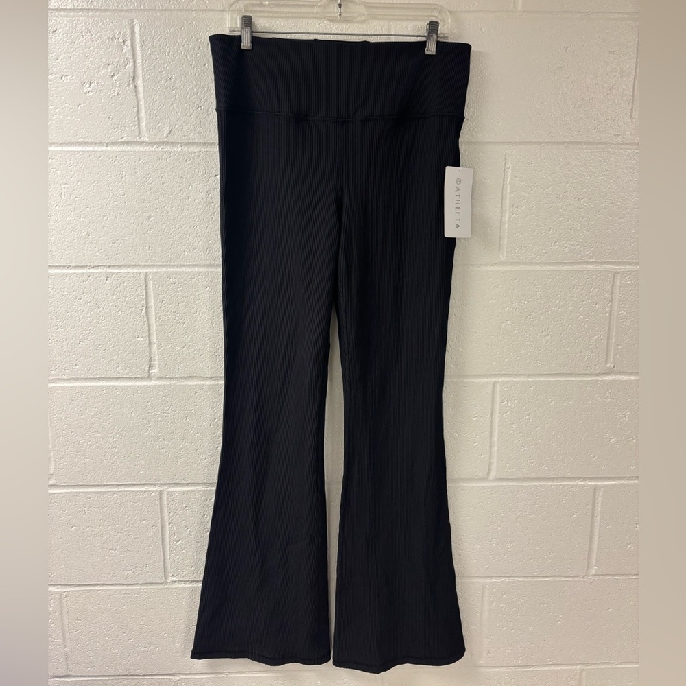 Athleta Elation High Rise Rib Flare Legging Yoga Pants | Black | XL Tall | NWT